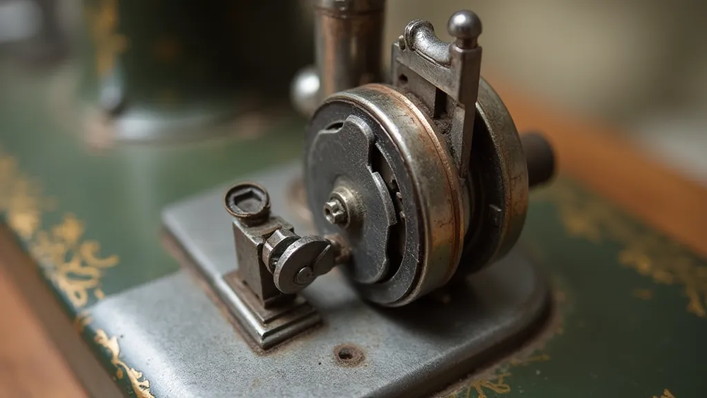 Vintage bobbin case with a new spring installed