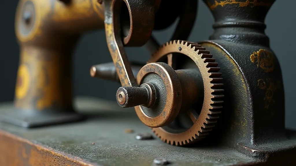 Dirty sewing machine gears