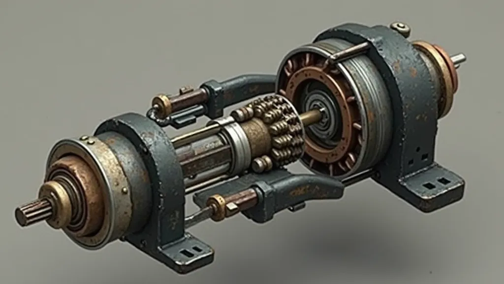 Disassembled vintage sewing machine motor