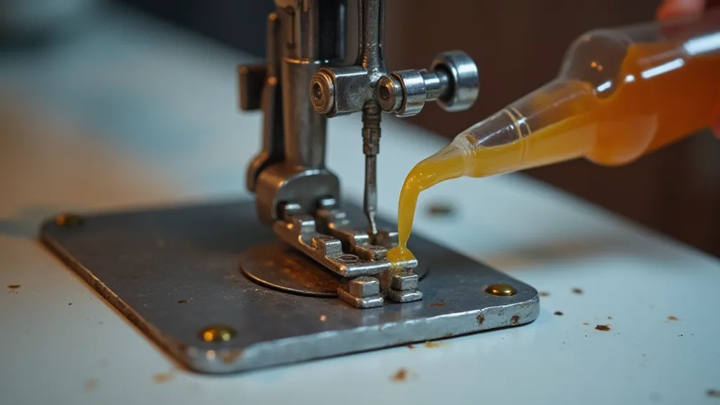 Applying oil to a sewing machine gear