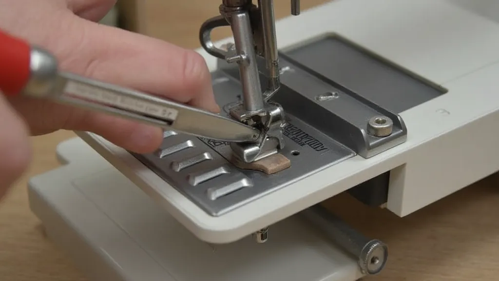 Pliers releasing the retaining arm of a bobbin case