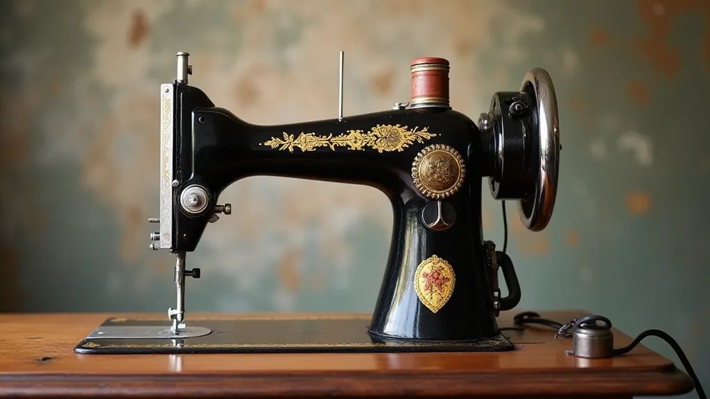 Fully restored vintage sewing machine.