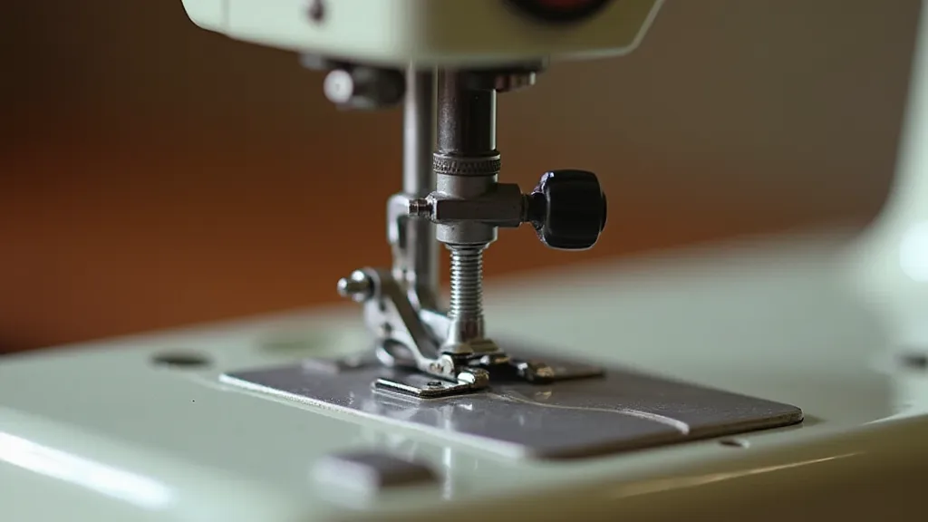 Screw used to adjust presser foot pressure