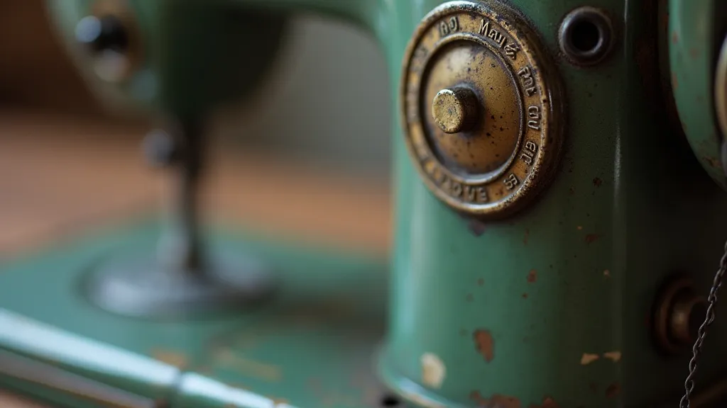 Vintage sewing machine stitch length dial