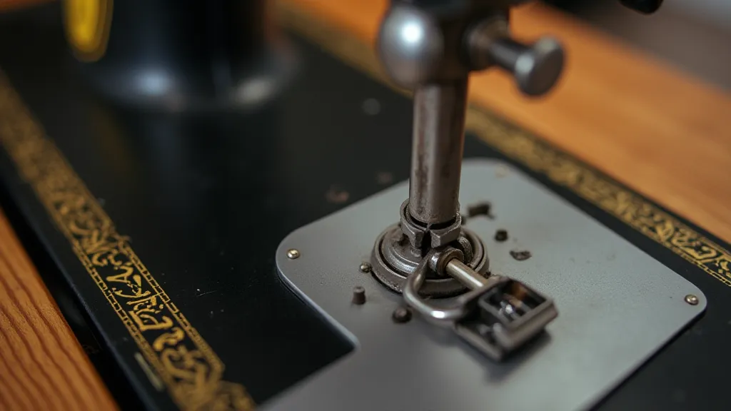 Close-up of treadle mechanism